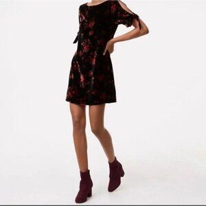 NWT Ann Taylor LOFT Women's Velvet Floral Shift Mini Dress Size Medium